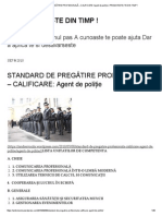 Standard de Pregătire Profesională - Calificare - Agent de Poliţie - Pregateste-Te Din Timp !