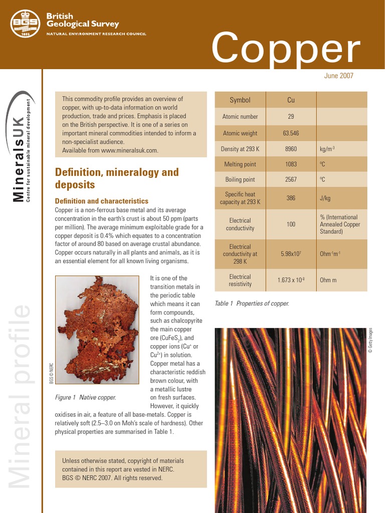 Copper Definition, mineralogy and deposits Copper Rock (Geology)