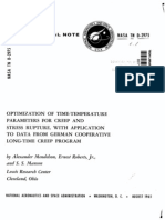 Optimization of Time-temperature Parameters