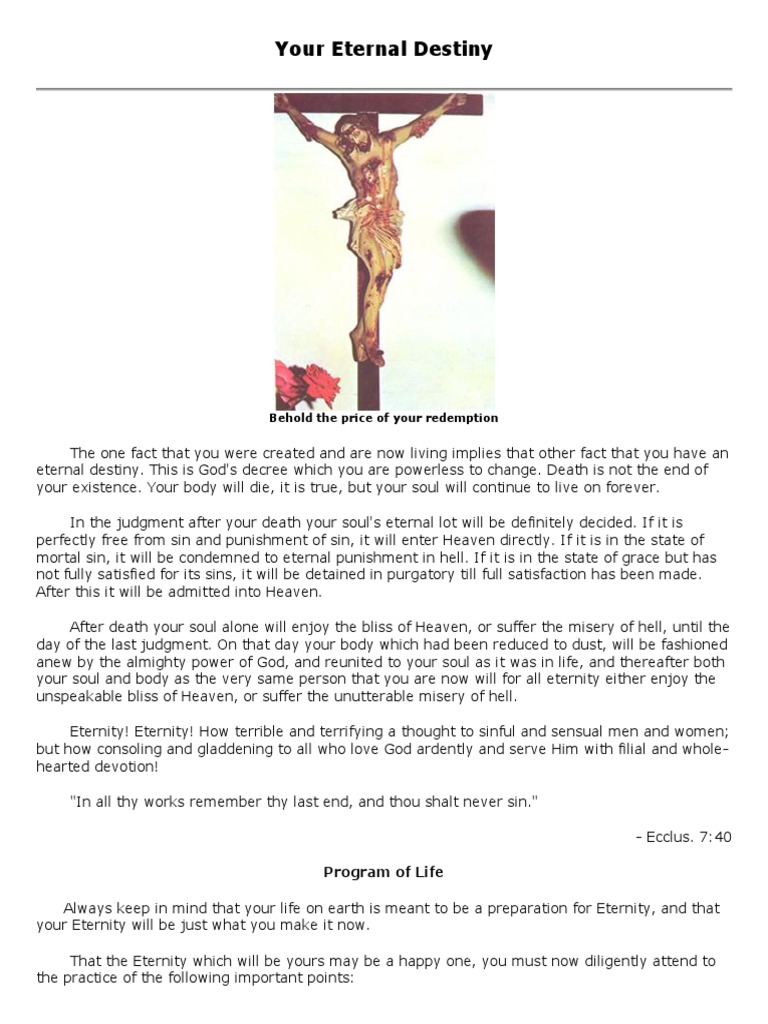 Your Eternal Destiny | PDF | Hell | Last Judgment