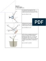 EGR 280 - Mechanics Problem Set 1: Ans: R = 393 lb, θ = 353°