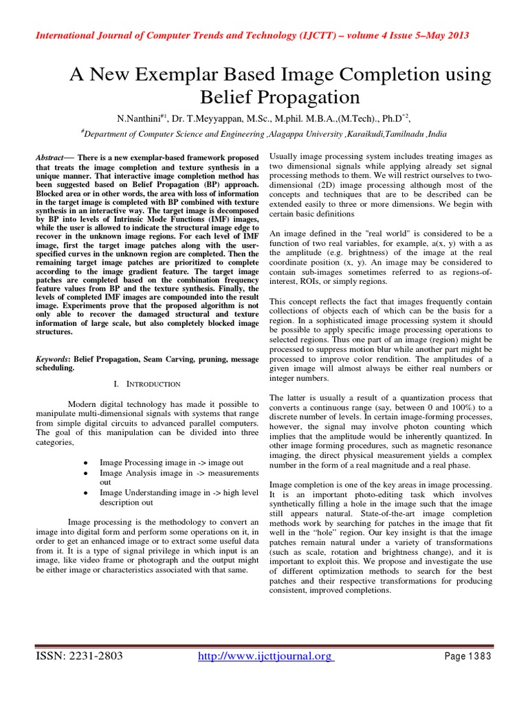 A new exemplar based image completion using belief propagation pdf
