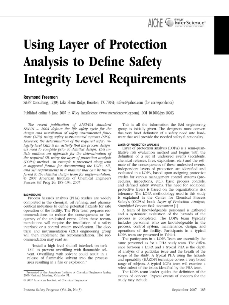 Lopa Sil PDF Risk Safety