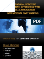 International Strategic Management, Differences With Domestic Management International Swot Analysis