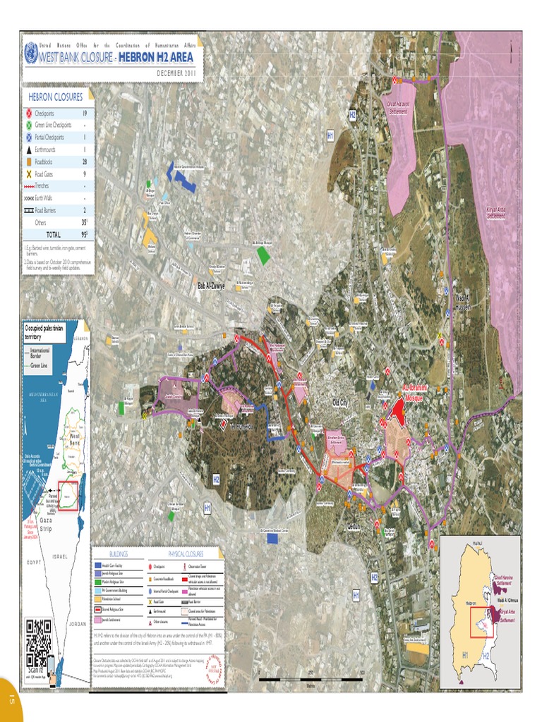 Hebron Map  Hebron  Palestinian Territories
