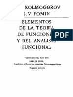 Editorial MIR - Elementos de La Teoria de Funciones y Del Analisis Funcional