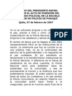 2007-02-02 Discurso en Posesión Policial en Pusuquí