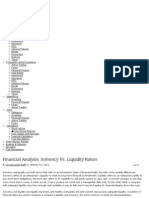 Financial Analysis - Solvency Vs