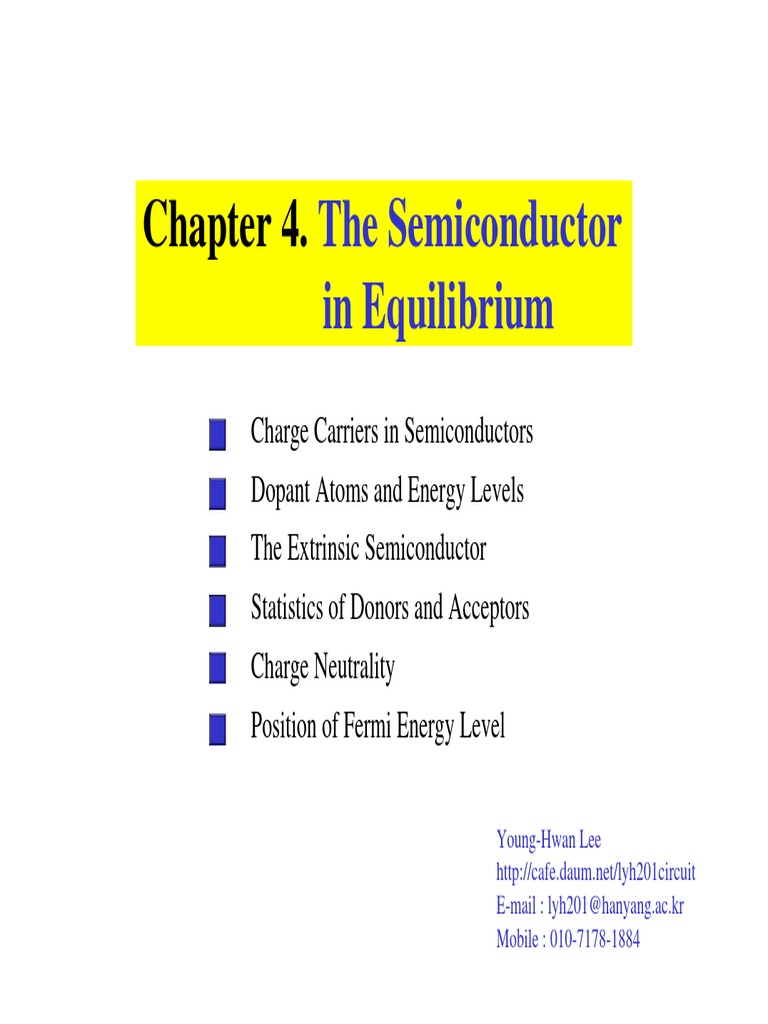 The Semiconductor in Equilibrium | PDF | Doping (Semiconductor ...