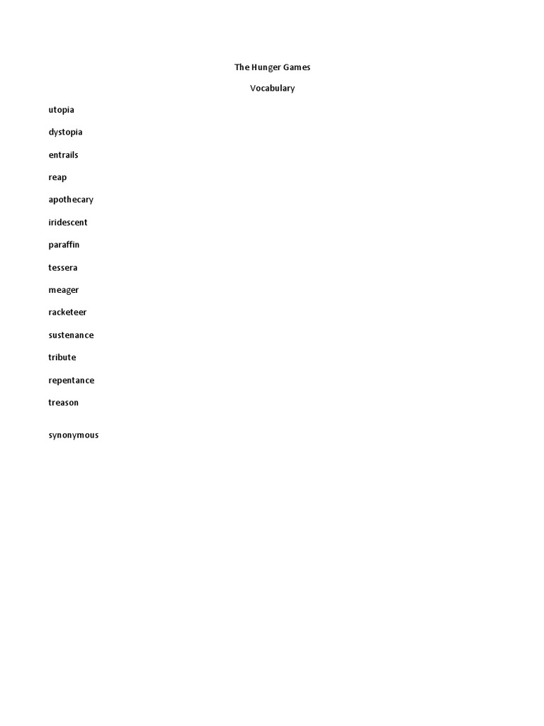 Hunger Games Packet | PDF | The Hunger Games | Violence