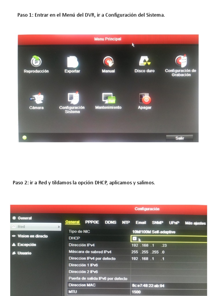 Configuracion Del DVR Hikvision Salida a Dirección IP