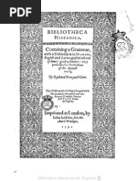 1591 - Bibliotheca Hispanica. Containing a Grammar With a Dictionarie in Spanish, English and Latine - Richard Percyval - Londres, 1591