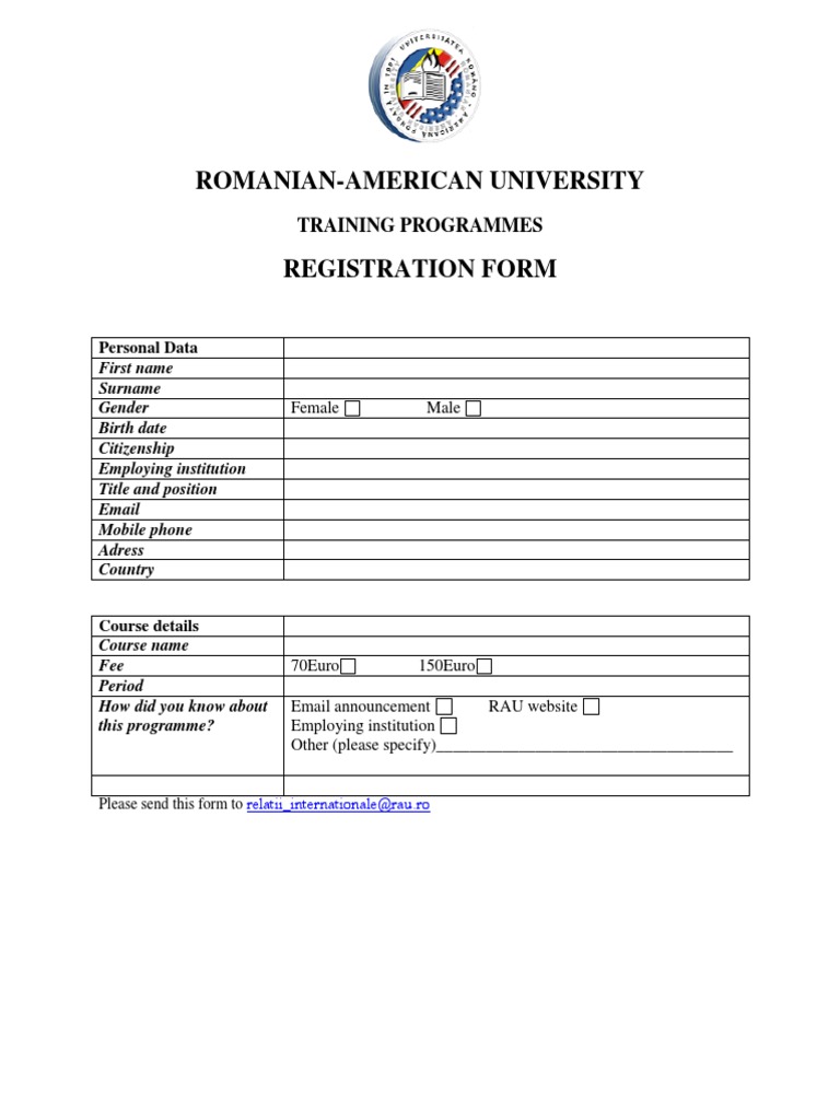 Romanian-American University Registration | PDF | Career & Growth