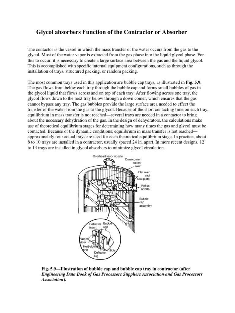 Glycol Absorbers Function of The Contractor or Absorber PDF Nature