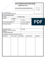 PSF APPLICATION FORM