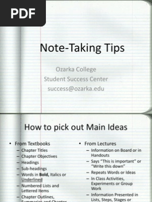 Note Taking Tips
