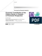 Economic Contribution of The Culture Sector in Canada: A Provincial Pespective