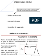 Parâmetros HPLC