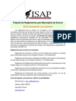 Paquete de Reglamentos Municipales SONORA Isap