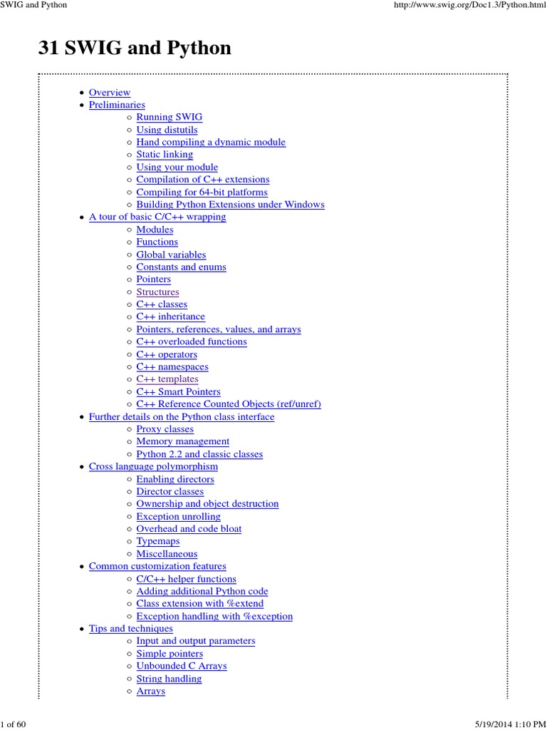 SWIG and Python | PDF | C++ | Pointer (Computer Programming)
