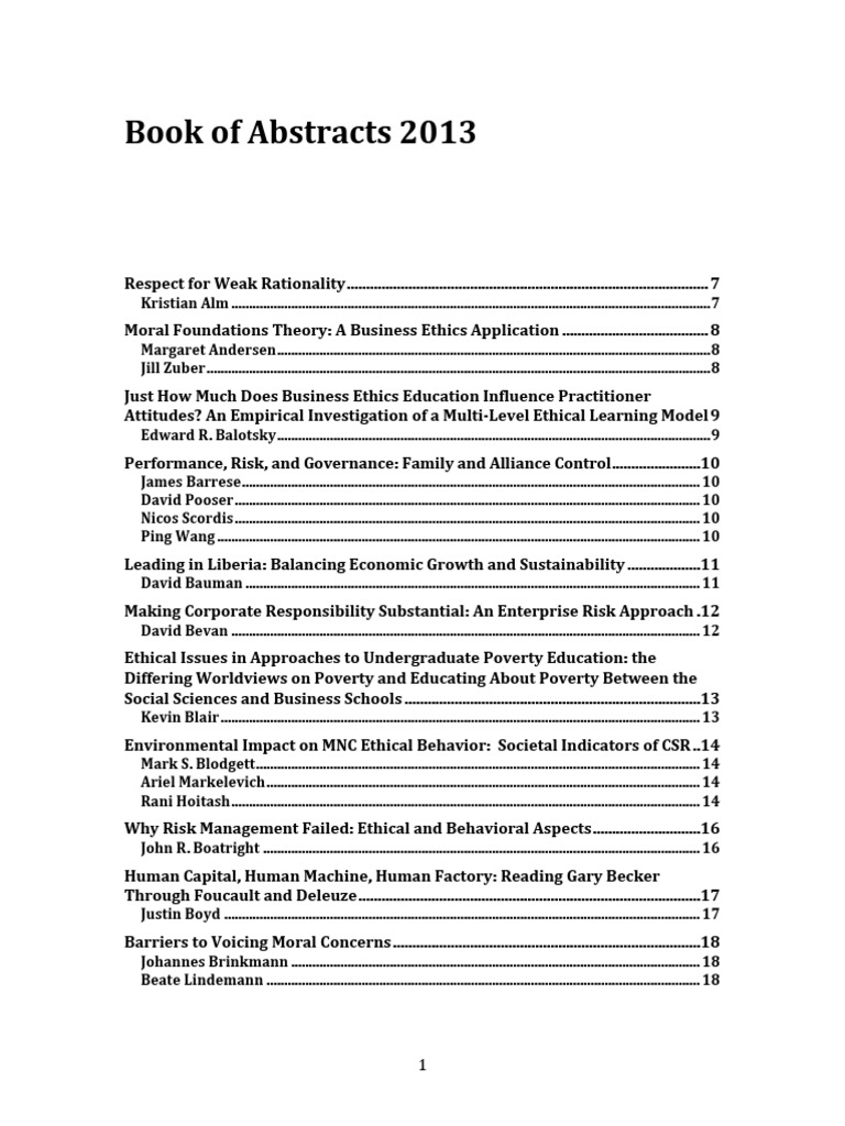 Book of Abstracts 2013final | PDF | Microfinance | Corporate Social ...
