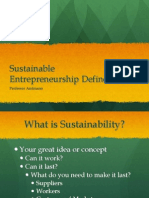 Sustainable Entrepreneurship Defined