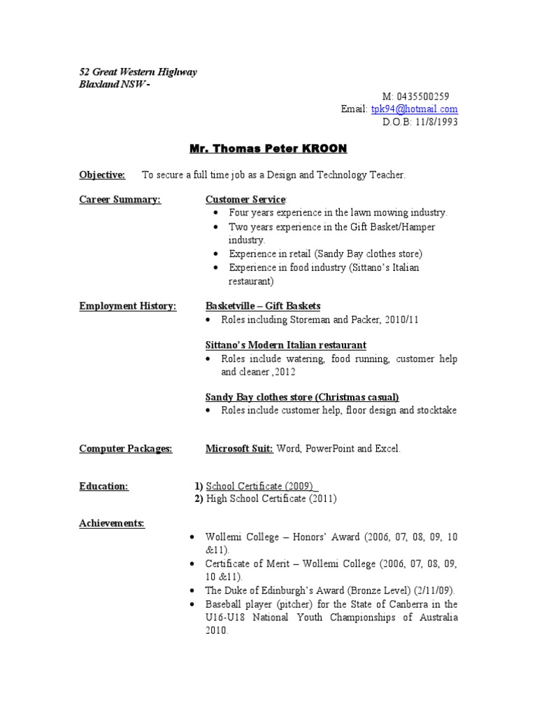 Toms CV PDF