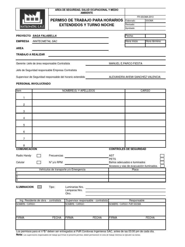 formato de turno extendido y turno noche Ca+_ete
