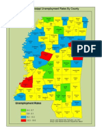 Mississippi Unemployment Rate by County Map