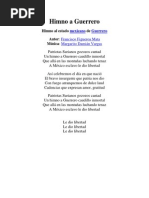 Letra del Himno al Estado de Hidalgo | PDF