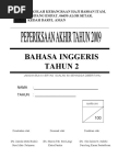 Soalan ENGLISH BI Bahasa Inggeris Tahun 2 Paper 2