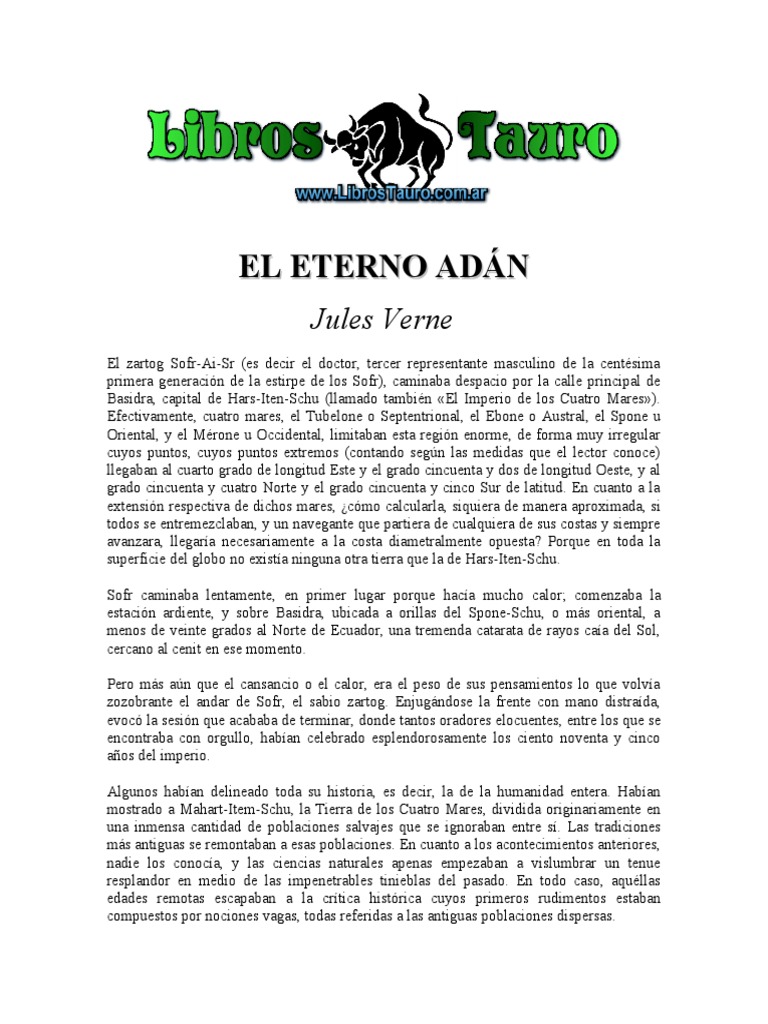 Verne, Julio El Eterno Adan PDF Unión Europea Suelo