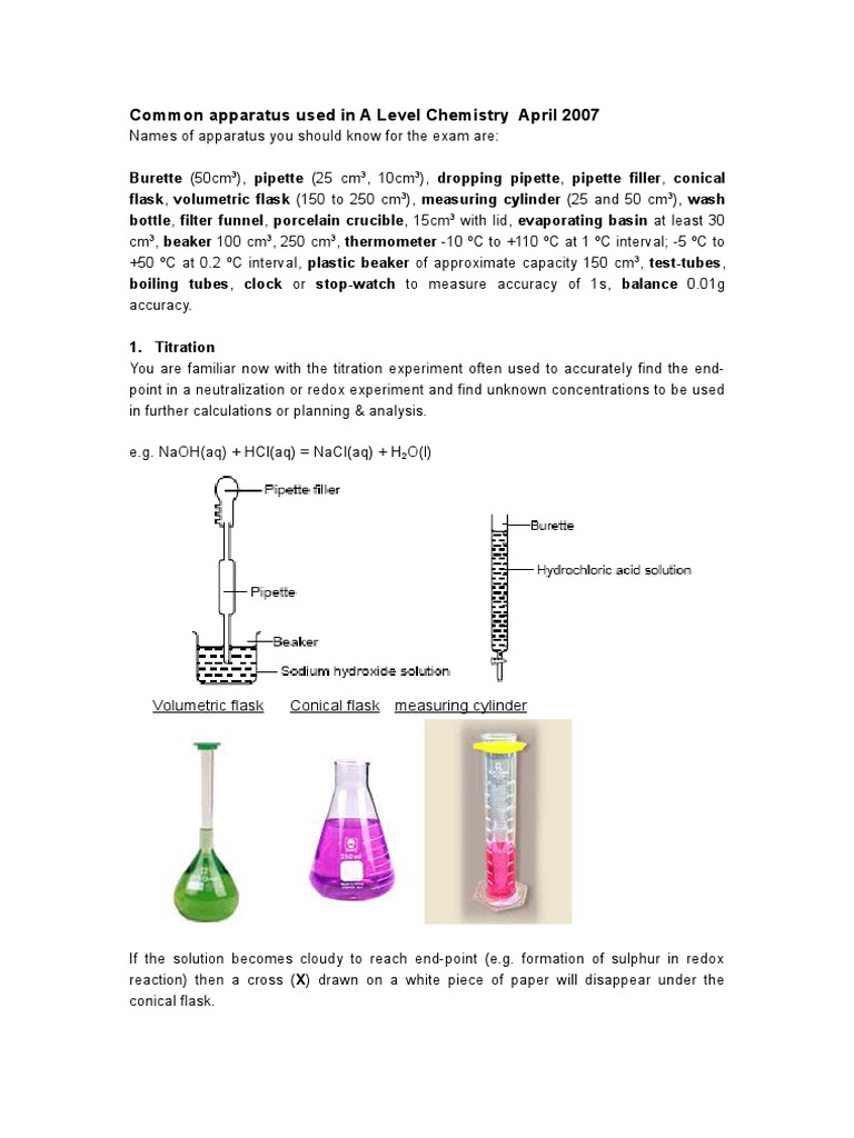 Apparatus Titration Chemistry