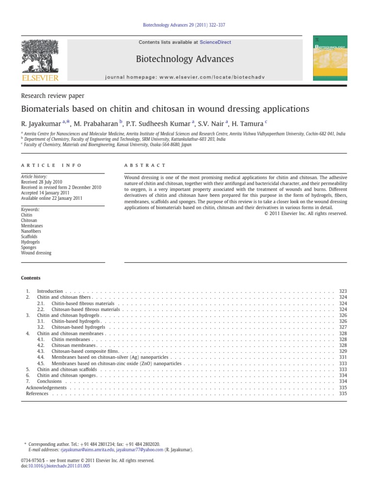 2011-Biomaterials Based On Chitin and Chitosan in Wound Dressing ...