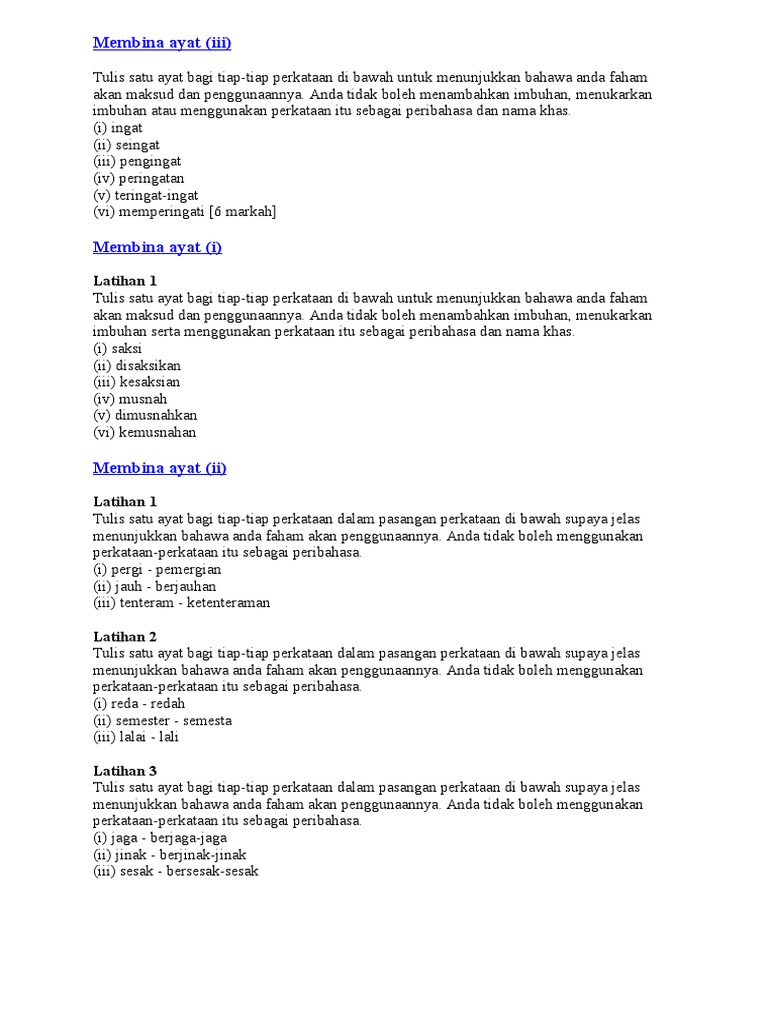 Membina Ayat Pdf