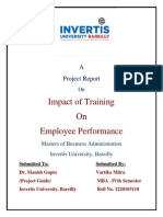 Impact of Training On Employee Performance: A Project Report