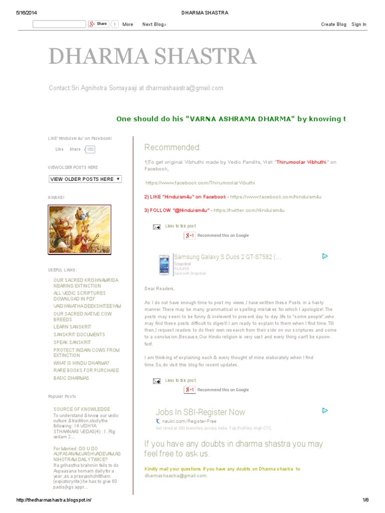 Dharma Shastra Vedas Hindu Philosophy