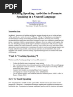 Actvities to Promote Speaking