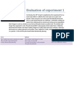 Evaluation of Experiment 1