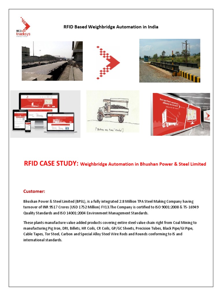 RFID Based Bhushan Steel Weighbridge Automation Casestudy | PDF | Radio ...