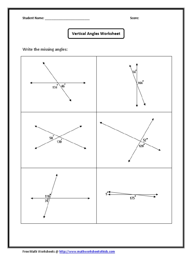 Vertical Angles 2 | PDF