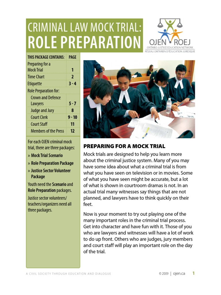 Ojen Mock Trial Role Courtroom Cross Examination