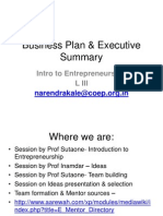 Business Plan & Executive: Intro To Entrepreneurship L Iii