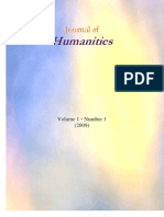 Journal of Humanities 2009 Vol 1 No 1