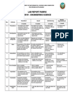 Example of Lab Report Mark Scheme