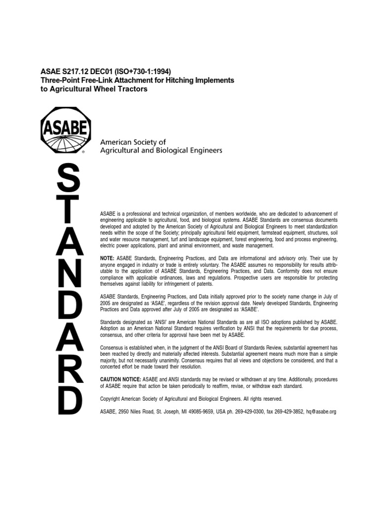 Iso 730 1-1977categorias y Enganches 3 Puntos | PDF | Tractor | Engineering