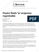 Pastor Finds '97 Response Regrettable _ Concord Monitor