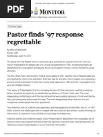 Pastor Finds '97 Response Regrettable - Concord Monitor