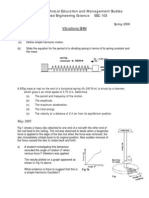 Final Exam Questions #8 - SHM