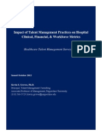 Impact of Talent Management Practices On Hospital Clinical, Financial, & Workforce Metrics